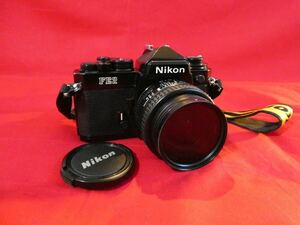 美品 Nikon FE2 黒 ブラック 一眼レフ フィルムカメラ 防湿庫保管品 ニコン レンズ NIKKOR AF 24mm 1:2.8 