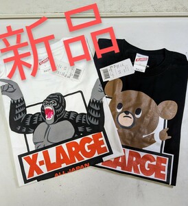 51514　X-LARGE　半袖Tシャツ　2枚セット　サイズL　黒　ホワイト　新品