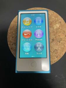 動作不良あり　iPod nano 16GB 第7世代 MD477J ブルー Apple 本体のみ