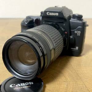 動作未確認/現状渡し Canon/キャノン アナログ一眼レフカメラ EOS55 レンズ:ULTRASONIC CANON ZOOM LENZ EF 75-300mm 1:4-5.6