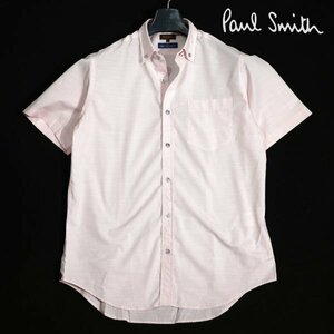 未使用1円～★定価2.7万 ポールスミス コレクション Paul Smith イタリア生地 TESSITURA MONTI 半袖ドレスシャツ M 日本製◆1289◆