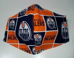 ★NHL Edmonton Oilers エドモントン オイラーズ ロゴ入りマスクカバーFace Off Mask Cover　カナダ製 Made in Canada