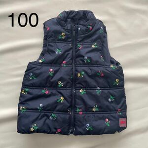 baby GAP 花柄ダウンジャケット　サイズ100 防寒 綿 キッズ ベビー　保育園幼稚園　フードなし