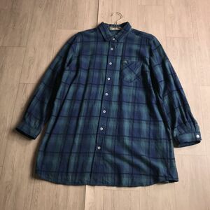 100円スタート□ crocodile クロコダイル チェック　チュニック　ゆったり　体型カバー　ブラウス　大きいサイズ　LL