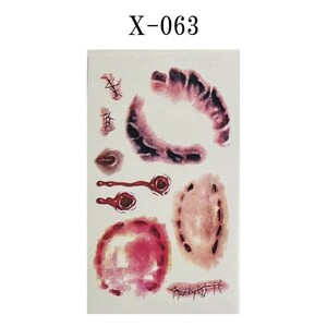 傷シール タトゥー ハロウィン コスプレグッズ 仮装 レディース ブラック x-063(0)