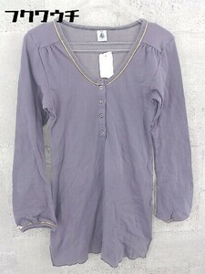 ◇ PETIT BATEAU プチバトー 長袖 ミニ ワンピース パープル系 * 1002799199131