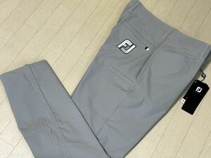 新品★FootJoy フットジョイ ビッグロゴ マルチポケット 吸汗速乾 ストレッチ テーパードパンツ/春夏/グレー/サイズXL(w86-90)/送料185円