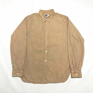 Engineered Garments/Made in USA/Stripe Button Down Shirt/L/Light Brown×Blue/エンジニアドガーメンツ/ストライプボタンダウンシャツ