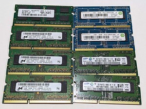 ★エラーチェック済★SO-DIMM DDR3 1333　PC3 10600S 2GB×8枚　1R×8　メーカー混在★