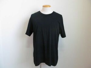 (57035)JIL SANDER　ジルサンダー　メンズ　コットン100％　Tシャツ　カットソー　半袖　無地　ネイビー　L　USED