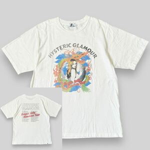 希少！ ヒステリックグラマー HYSTERIC GLAMOUR ドラゴンガール 両面 プリント 半袖 Tシャツ L 白 ヒスガール ドラゴンレディ girl