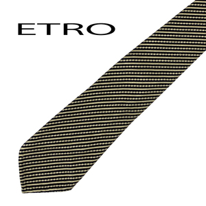 【中古】【非常に良い】ETRO ネクタイ ブランド エトロ ネイビー×ホワイト ネクタイ【剣先幅：9cm】r-etro-t-0068-08