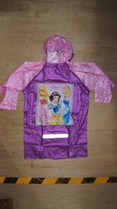 ディズニープリンセス レインコート パープル ジュニア Mサイズ 背袋付き Disney プリンセス 雨合羽 海外輸入品 雑貨[未使用品]