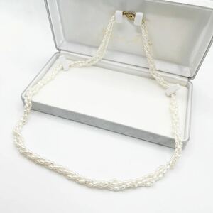 淡水真珠　ライスパール　3連　ネックレス　パールネックレス アイボリー　カジュアル　フォーマル　送料無料