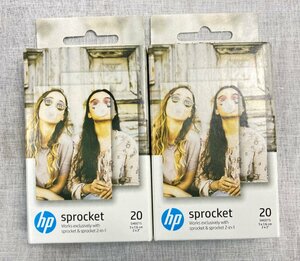 01▼【未開封/2個セット/送料250円】ZINK HP sprocket用フォト用紙（背面シール式）20シート入 HP sprocket sprocket2in-1 △1234N9