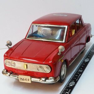 イチコー【ダットサン ブルーバード410 赤レッド ミステリーアクション動作不良】当時物ブリキ製ミニカーTIN TOY ICHIKO【箱無】0661