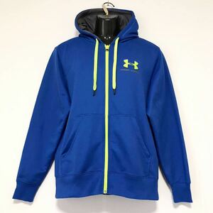 UNDER ARMOUR/アンダーアーマー☆スウェット/パーカー☆ビッグロゴ/ジャケット/ジャージ/青×緑/M