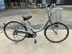 H13　中古電動アシスト自転車 1円売切り！ ナショナル シルバー 配送エリア内は送料3800円でお届