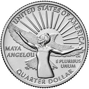 ★1枚の価格★ アメリカ人女性25セント硬貨プログラム　マヤ・アンジェロウ