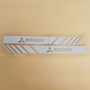 MITSUBISHI　三菱　ドアミラーステッカー シルバーホワイト １セット