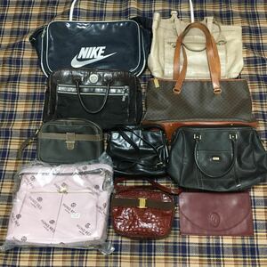 新品未使用あり 簡易清掃済 10点 CELINE Ferragamo Cartier aniary Orobianco BALLY D.KELLY dunhill NIKE バッグ 1円