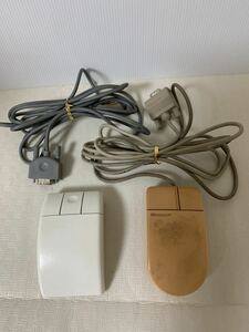 ジャンク Microsoft PS/2 Compatible&LOGITECH CC-93-9F/マイクソフト ロジテック 有線 ボールタイプ マウス2個セットレトロ/変色小傷錆等