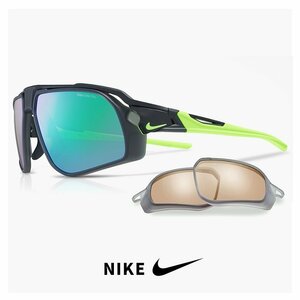 新品 ナイキ サングラス fv2391-010 スペアレンズ 付き FLYFREE M NIKE フライフリー メンズ uvカット グリーン ブラック ミラーレンズ