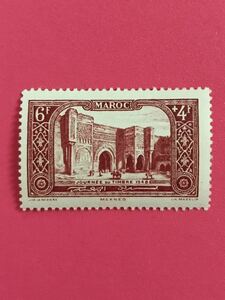外国未使用切手★モロッコ 1948年 バブ・マンスール・メクネス