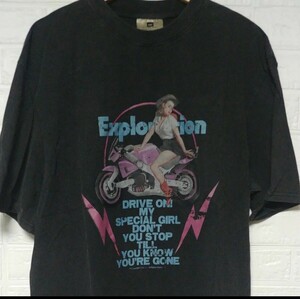explosion GIRL ガール Tシャツ 半袖 ビンテージ加工 バンドTシャツ ツアー ヴィンテージスタイル Ｌサイズ