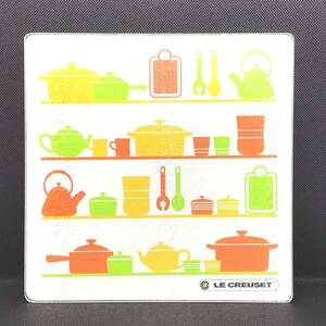 CL【中古品】LE CREUSET ル・クルーゼ ガラスプレート 鍋敷き キッチン 強化ガラス製器具