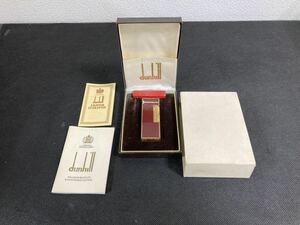 dunhill ガスライターワインレッド×ゴールド色★ダンヒルレッド 赤 ライター 喫煙具 箱等あり