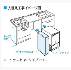 新品未開封 食器洗い乾燥機部材 パナソニック AD-KB15HG80L サイドキャビネット 組立式 Lタイプ 左開きW150 /57426在