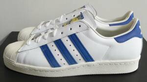 ほぼ新品 スーパースター 80s 2016年製 JP26.0cm 白×青 G61068 生産終了 金ベロ adidas superstar SS 80s ホワイト×ブルー 本革