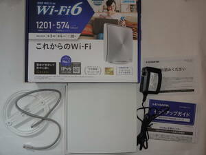 【美品】I-O DATA Wi-Fiルーター Wi-Fi 6（11ax）対応 1201＋574Mbps 360コネクト搭載 WN-DAX1800GRW-Y【送料無料】