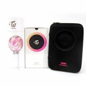 030s TWICE OFFICIAL LIGHT STICK ＆ MOOD LIGHT・CANDY BONG Z ケース付き ペンライト ※中古