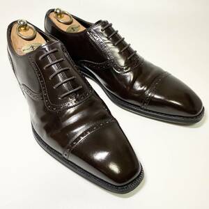 【REGAL】リーガル 26.5cm 濃茶 ダークブラウン ストレートチップ キャップトウ 内羽 革靴 メンズ 本革 ビジネスシューズ 紳士靴
