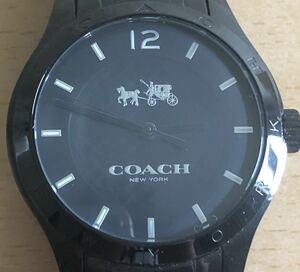 292-0598 COACH コーチ　レディース腕時計　金属ベルト　クオーツ　黒　ブラック　CA.79.7.34.1004 電池切れ　動作未確認