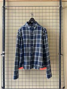 【kolor BEACON/カラービーコン】Cotton Flannel Check Shirt size2 裾周りオレンジライン コットン フランネル チェックシャツ 日本製
