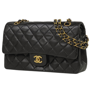 シャネル CHANEL マトラッセ Wフラップ チェーン ショルダーバッグ ココマーク ショルダーバッグ レザー ブラック A01112 レディース 中古