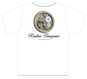 カスタム タイムピース Tシャツ 白地 4 カスタム時計 文字盤 エングレービング S/M/L/XL Kustom Timepeace 懐中時計柄