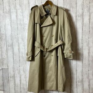 ビンテージバーバリー　Burberry　トレンチ　スプリングコート　サイズＭ　水牛ボタンメンズ古着