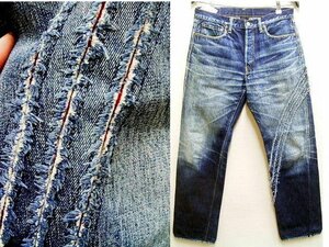 ●即決[W32]Y-3 MAGIC WASH 04SS Craw Marks Jeans SPOTTED HORSE CRAFT マジックウォッシュ 引っかき傷3本ライン デニムパンツ■673