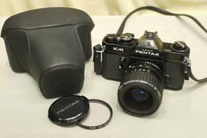 ☆PENTAX　「ペンタックス　KM ブラック＋ smc PENTAX-A ズーム 35-70mmF4付」　動作品　外観綺麗　付属品多数　現状で！