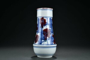 【善古堂】某有名収集家買取品 中国時代物 色絵・染付き花卉紋花入 茶煎道具 骨董品 古美術 唐物骨董0105-30H