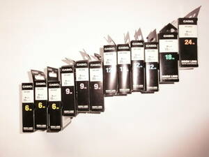 【送料無料】カシオネームランドテープカートリッジ合計12個／白テープ黒文字で6mm3個、9mm3個、12mm4個、18mm1個、24mm1個