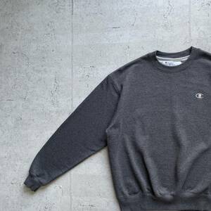 champion チャンピオン ワンポイントロゴ クルーネック スウェット トレーナー チャコールグレー L