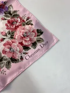 Christian Dior スカーフ 花柄 ピンク