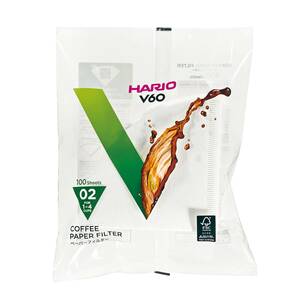 HARIO(ハリオ) V60ペーパーフィルター02 W ホワイト 1~4杯用 100枚入り 日本製 VCF-02-100W