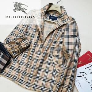 L49【ノバチェック総柄】参考価格12万●超美品 BURBERRY GOLF●さらっとラグジュアリー●ジャケットブルゾン　バーバリーコート レディース