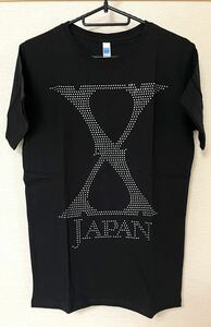 X JAPAN 2015 - 2016 WORLD TOUR IN JAPAN SWAROVSKI M エックス スワロフスキー Tシャツ スワロ 黒 YOSHIKI